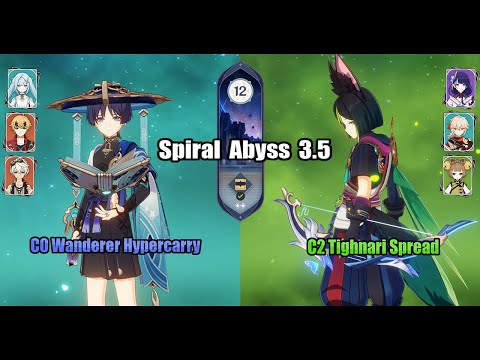 C0 Wanderer Hypercarry & C2 Tighnari Spread | Spiral Abyss Floor 12 9 Stars | Genshin Impact 3.5