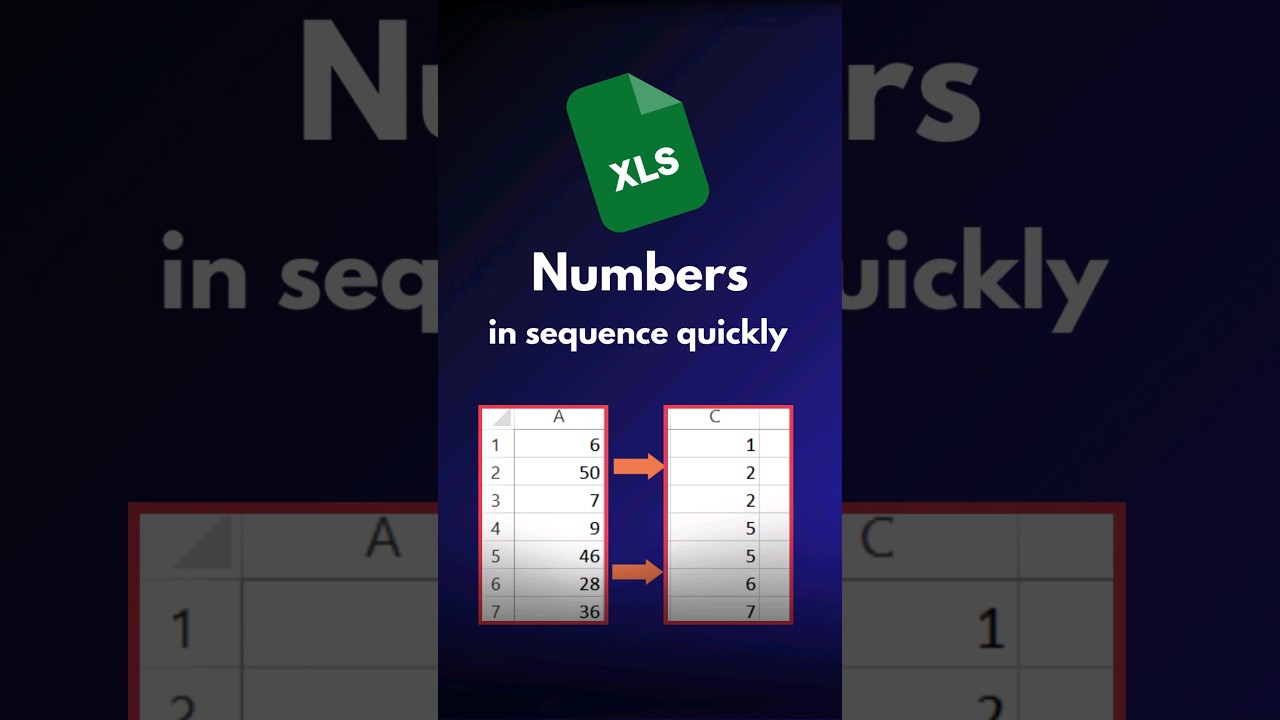 Quickly Bring Excel Numbers in Sequence⚡#exceltutorial
