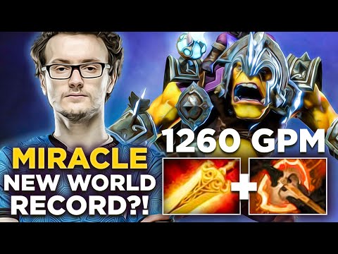New World Record by Miracle?! 1260 GPM Alchemist Ultra Fast Farm Dota 2