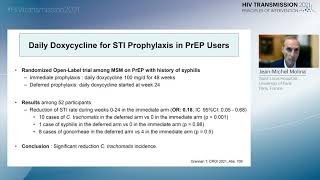STI Prevention by Doxycycline - Jean-Michel Molina, MD, PhD