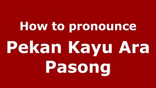 How to pronounce Pekan Kayu Ara Pasong