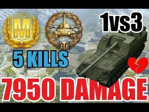 WOT BLITZ // Obj. 263 - 7950 DAMAGE - 5 KILLS - 1vs3 // heartbreaking end