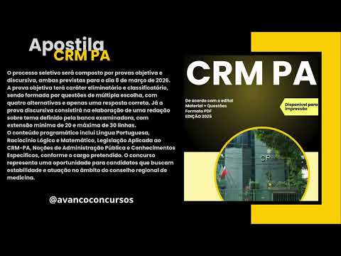 Apostila CRM PA 2026 Agente Fiscal