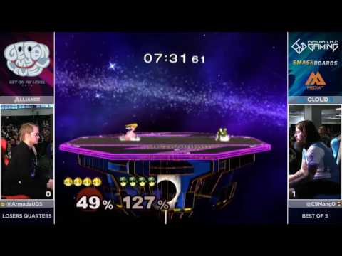 C9 Mang0 (Falco, Falcon) vs [A]rmada (Peach) - GOML2016 - Losers Quarter Final