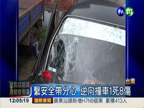 繫安全帶分心 逆向撞車1死8傷