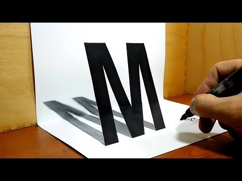 How to Draw Letter M 3D Trick Art 3D Drawing