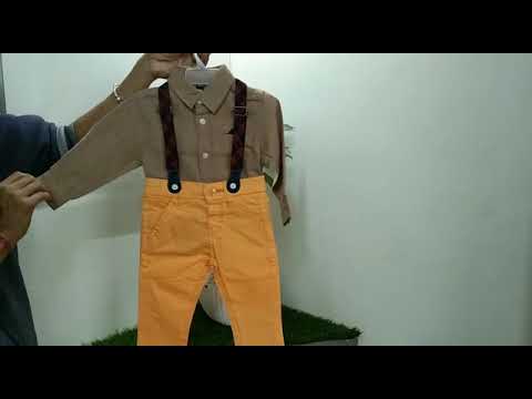 Cotton kids boys suspender suit, age group: 4-6 years