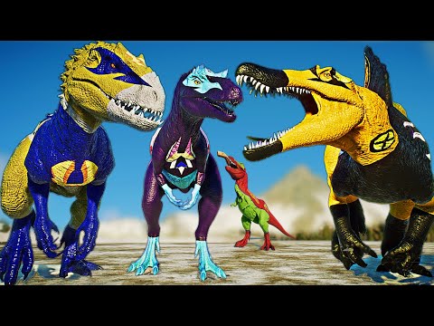 SNOWY BATTLE ! Wolverine Spinosaurus Vs Qianzhousaurus & Indominus Rex - Jurassic World Evolution 2