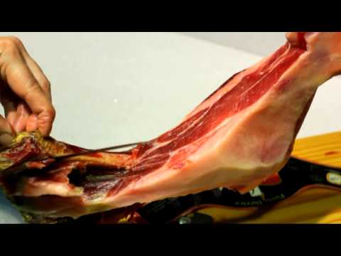 Wie schneidet man einen Iberischen oder Serrano Vorderschinken (5/5) - Jamonarium.com