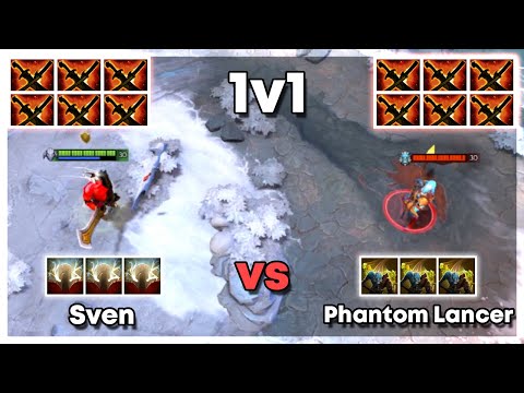 Level 30 Sven vs Level 30 Phantom Lancer with 6x Sange and Yasha