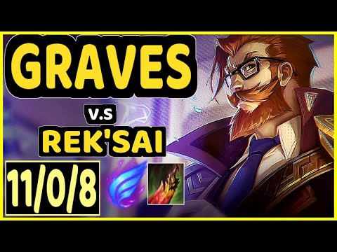 PANTS ARE DRAGON (GRAVES) vs REK'SAI - 11/0/8 KDA JUNGLE CHALLENGER GAMEPLAY - NA