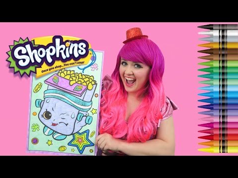 Coloring Breaky Crunch Shopkins GIANT Coloring Book Page Crayons | COLORING WITH KiMMi THE CLOWN Video