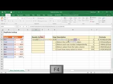 Excel Case Sensitive Lookup Using EXACT