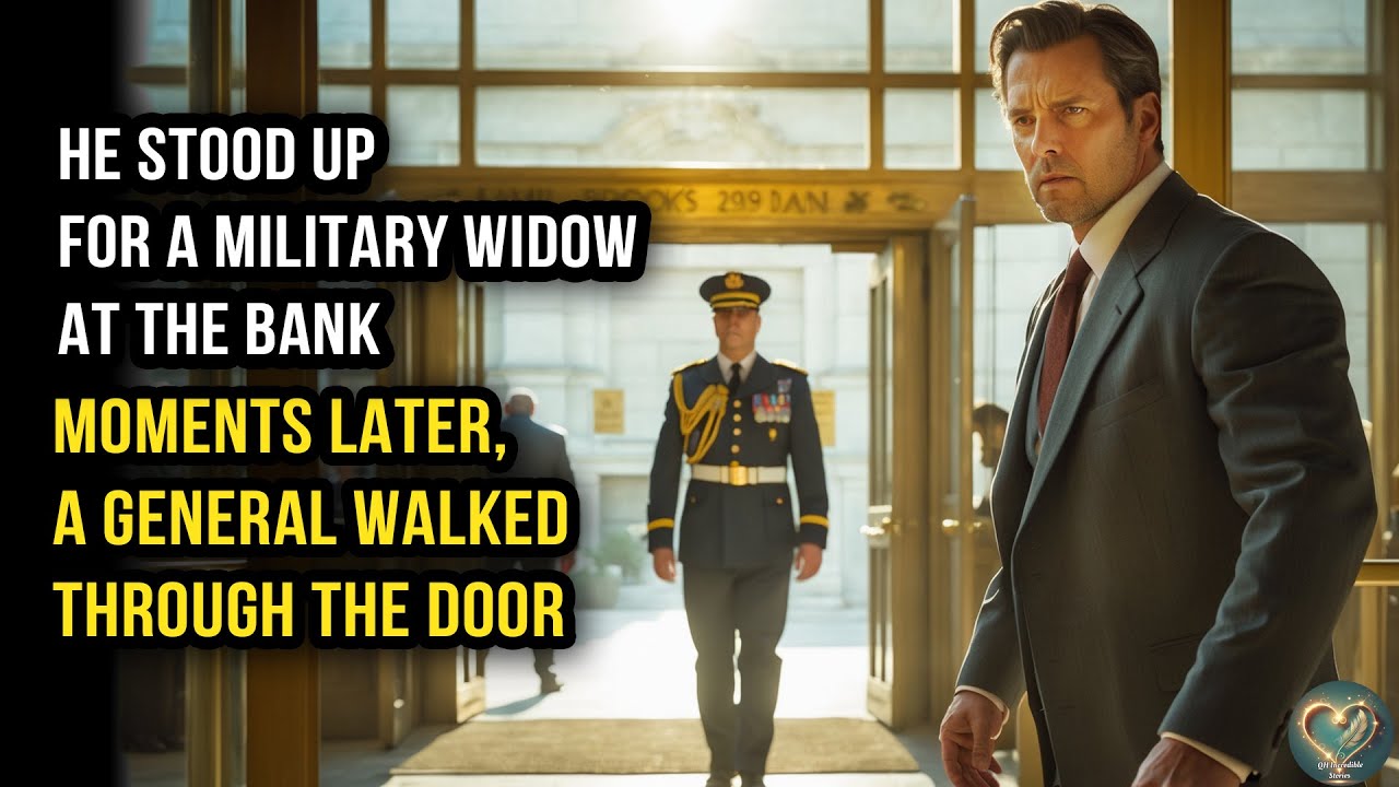 He Stood Up For A Military Widow At The Bank — Moments Later, A General Walked Through The Door