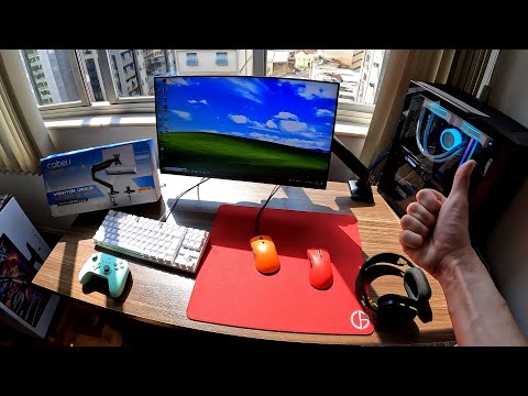 GC08-12 Desktop Monitor Mount Bracket for 13 to 27-Inch Screens Rotate & Tilt Adjust Monitor Desk Stand Support(70R) video review thumbnail