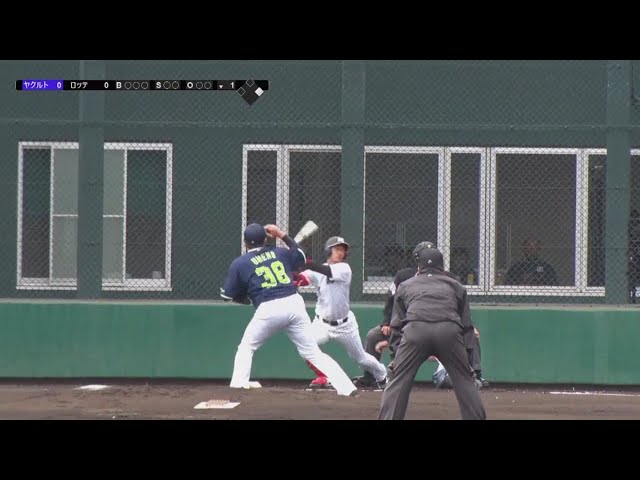 【ファーム】マリーンズ・三家がレフトへ先制のタイムリー!! 2018/4/14 M-S(ファーム)