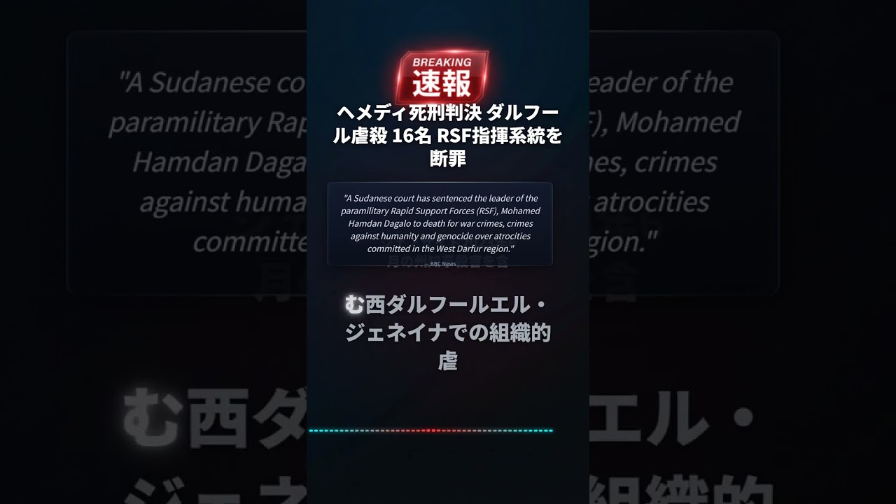 ヘメディ死刑判決 ダルフール虐殺 16名 RSF指揮系統を断罪