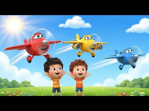 Drie Kleine Speelgoedvliegtuigjes Swoosh Swoosh Swoosh | Vliegtuig Liedje & Leren Tellen