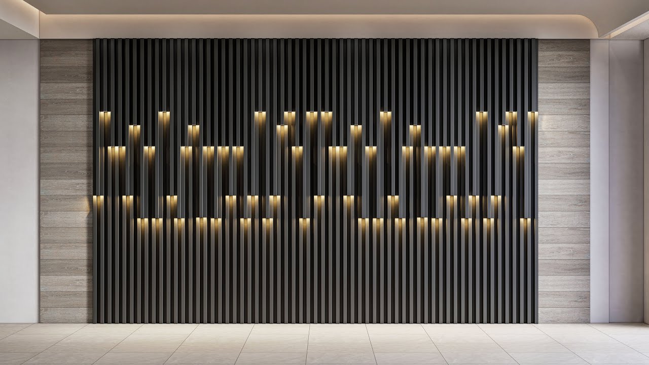 Painel decorativo de parede Modelo din&acirc;mico Ilumina&ccedil;&atilde;o pr&eacute;-instalada Modelo 3D