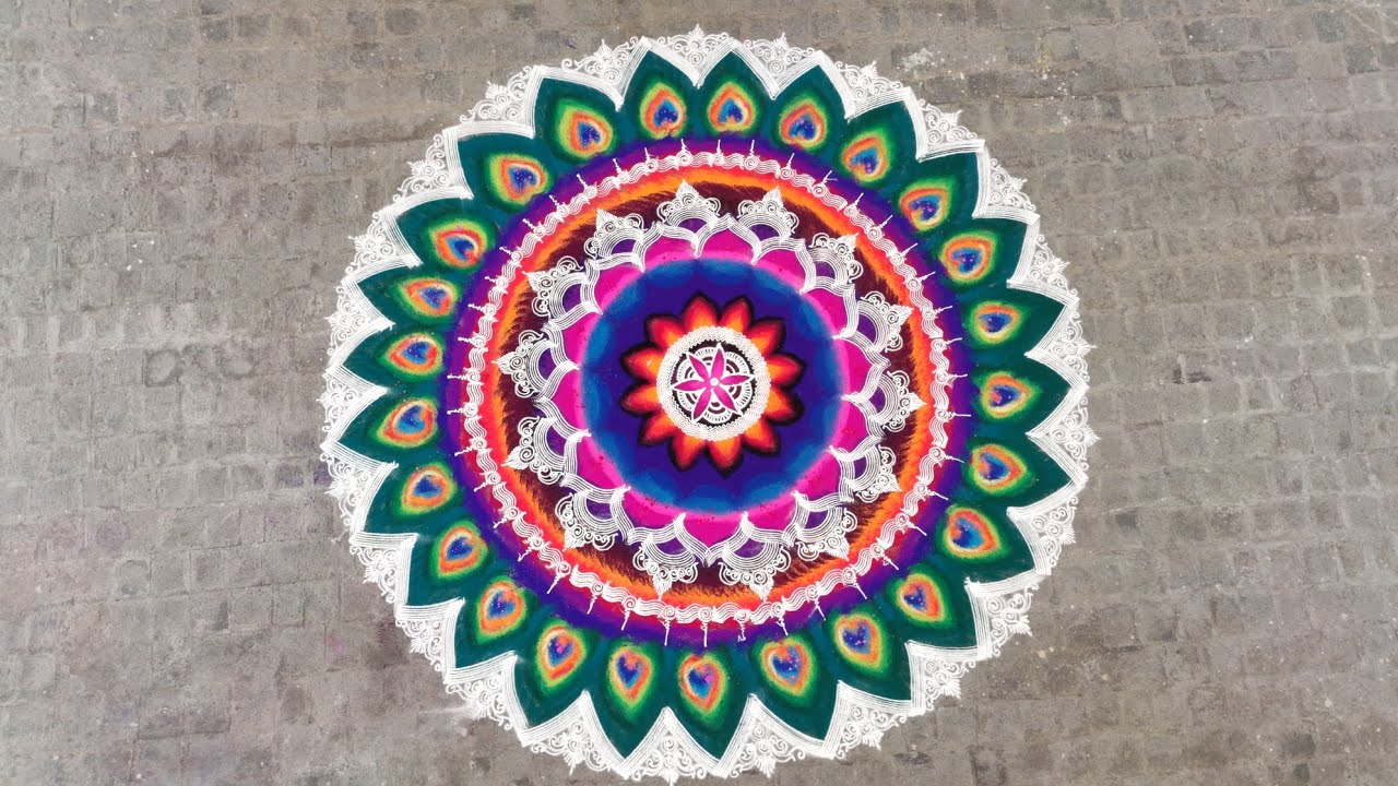 Large mandala rangoli design by ganesh vedpathak