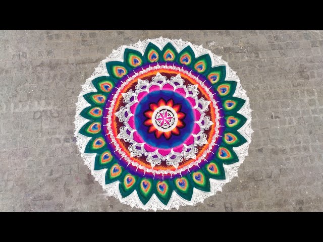 Mandala rangoli designs big and colorful by ganesh vedpathak