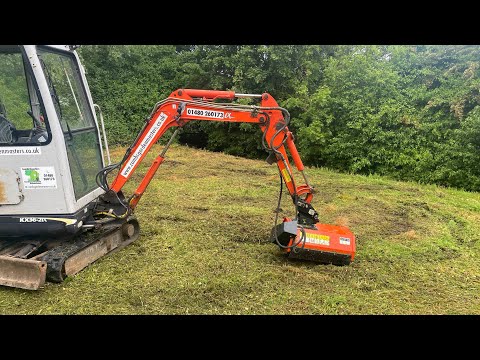 Robustrack Flail Head on 1.5t Excavator ditch clearance