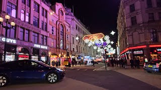 Walking Street at Night In London | 4K Walking Tour Video | England, UK 🇬🇧