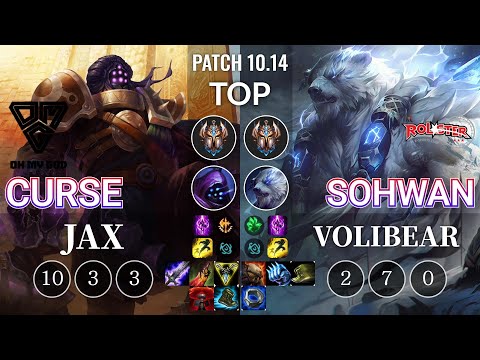 OMG Curse Jax vs KT SoHwan Volibear Top - KR Patch 10.14
