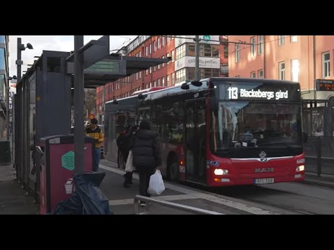 Sweden, Stockholm, bus 113 ride from Sundbybergs torg to Spångavägen