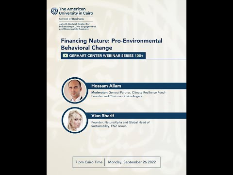Session #102: "Financing Nature: Pro-Environmental Behavioral Change"