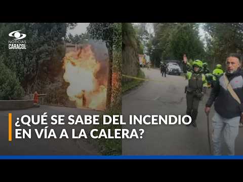 Camión con pipetas de gas se incendió en vía a La Calera: bomberos controlan emergencia