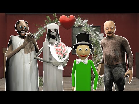 Granny vs Baldi and Slendrina Love Story vs Grandpa funny horror animation