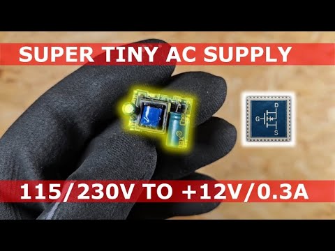 The world´s SMALLEST switch-mode power supply? 230V / 115VAC to +12VDC board