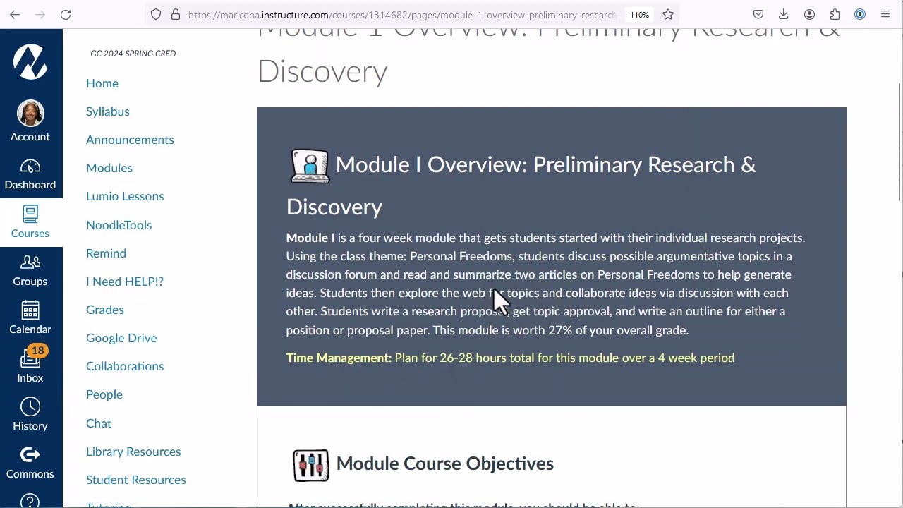 Modules in Online Class