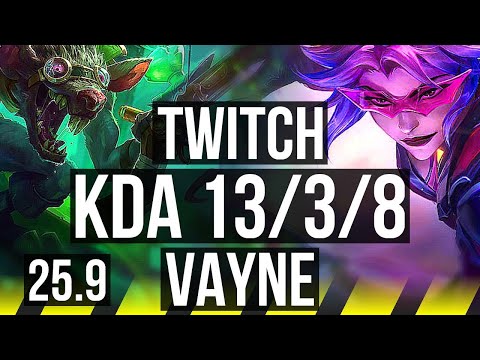 TWITCH & Nami vs VAYNE & Karma (ADC) | 13/3/8, Godlike | EUW Diamond | 25.9
