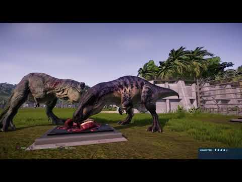 Jurassic World Evolution: JP Tyrannosaurus Rex vs Acrocanthosaurus (Base Genome)