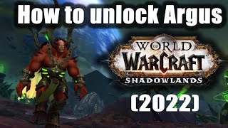 How to unlock ARGUS in Shadowlands [2022] for alts