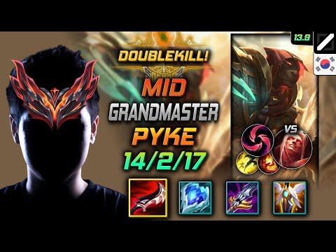 GrandMaster Mid Pyke Build Duskblade of Draktharr Hail of Blades - LOL KR 13.9