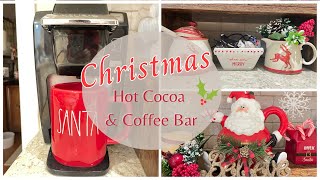 Cozy Christmas Hot Cocoa & Coffee Bar | Cozy Christmas 2021 Decor Ideas