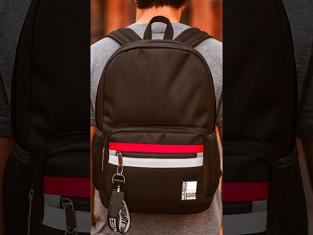 Video MOCHILA DE TECIDO COM 3 BOLSOS 46X36CM AZUL