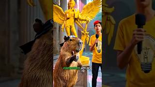 Cappy teve sua escultura pintada, mas isso não a impediu. Capi #capivara