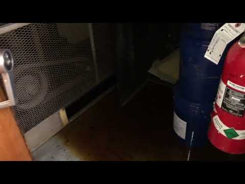 CRAZY Low On Oil Montgomery Hydraulic Freight Elevator Machine Room!