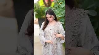 Grey Embroidered Chiffon Suit - Video 2