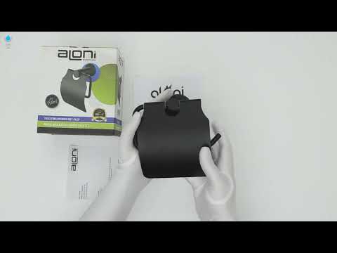 Aloni Toilettenpapierrollenhalter mit Deckel Schwarz matt CR2112-B video