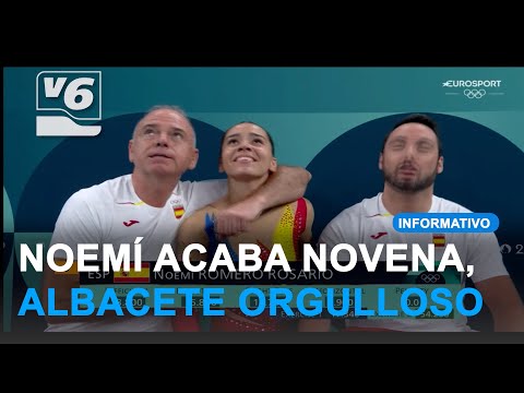 Noemí Romero toca con la yema de los dedos la final de gimnasia en trampolín en los JJOO de París