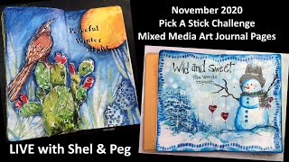 Art Journaling with Pick A Stick Challenge - November 2020