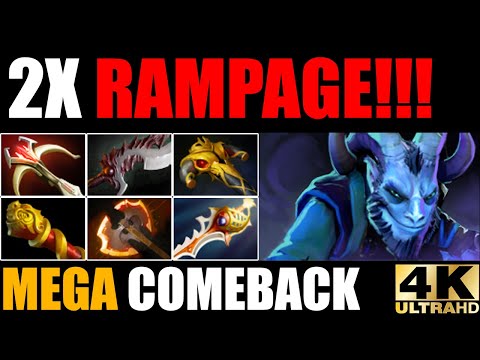 2X Rampage Riki Deleted Phantom Lancer Epic Mega Creeps Comeback Dota 2 Pro Rank Gameplay