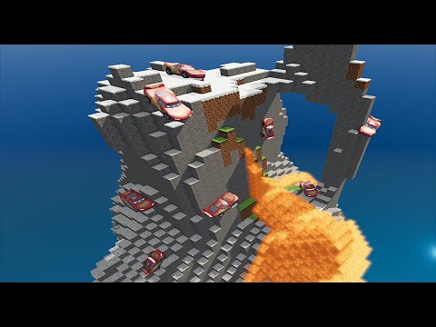 Long & Short Monster Truck Tow Mater vs Mcqueen vs Deep Water vs Minecraft BeamNg.Drive