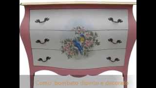 preview picture of video 'Mobili classici dipinti, laccati e decorati in stile provenzale veneziano tirolese: como' bombato'