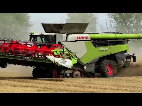 Weizen Ernte 2023 in Little America mit Claas Lexion 8700 und 2. x 8900 Mähdreschern
